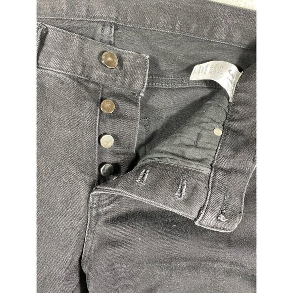 mnml Black Skinny Jeans with White Side Stripe & Ankle Zippers | Button-Fly | 31 - Picture 3 of 16